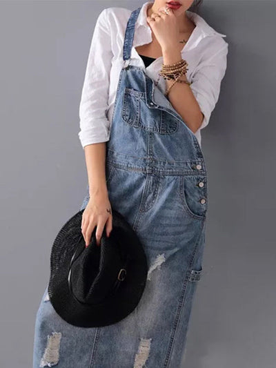 SEVERINE | Robe trench en denim avec fente - Intemporelle et résistante