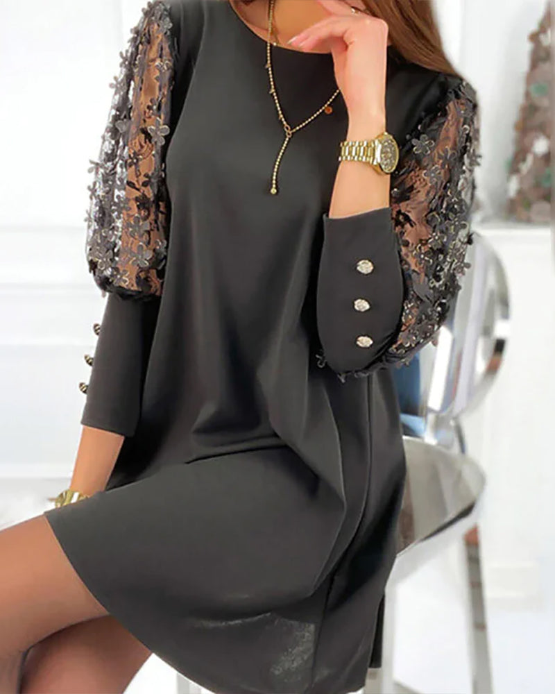 Jaromira | Robe Elegent Manches Noir | Mini