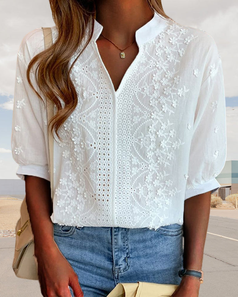 Yara | Chemise blanche à manches bouffantes