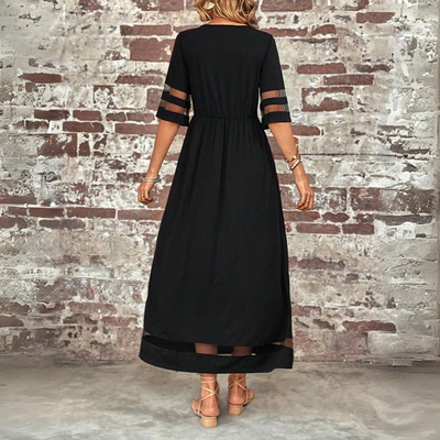 Esme™ | Robe Longue Bohème Structurée avec Détails Voilés