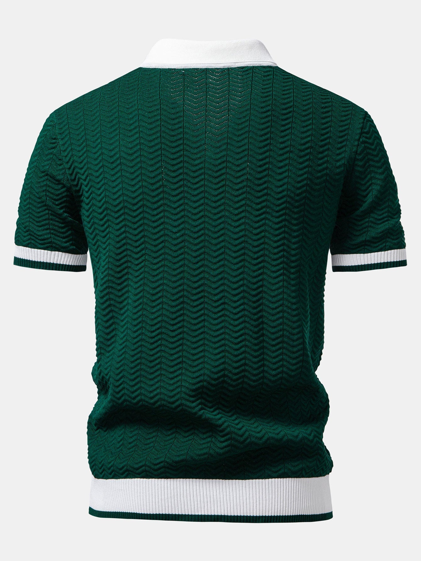 Ensemble Polo Texturé Contrasté & Short Chino en Coton