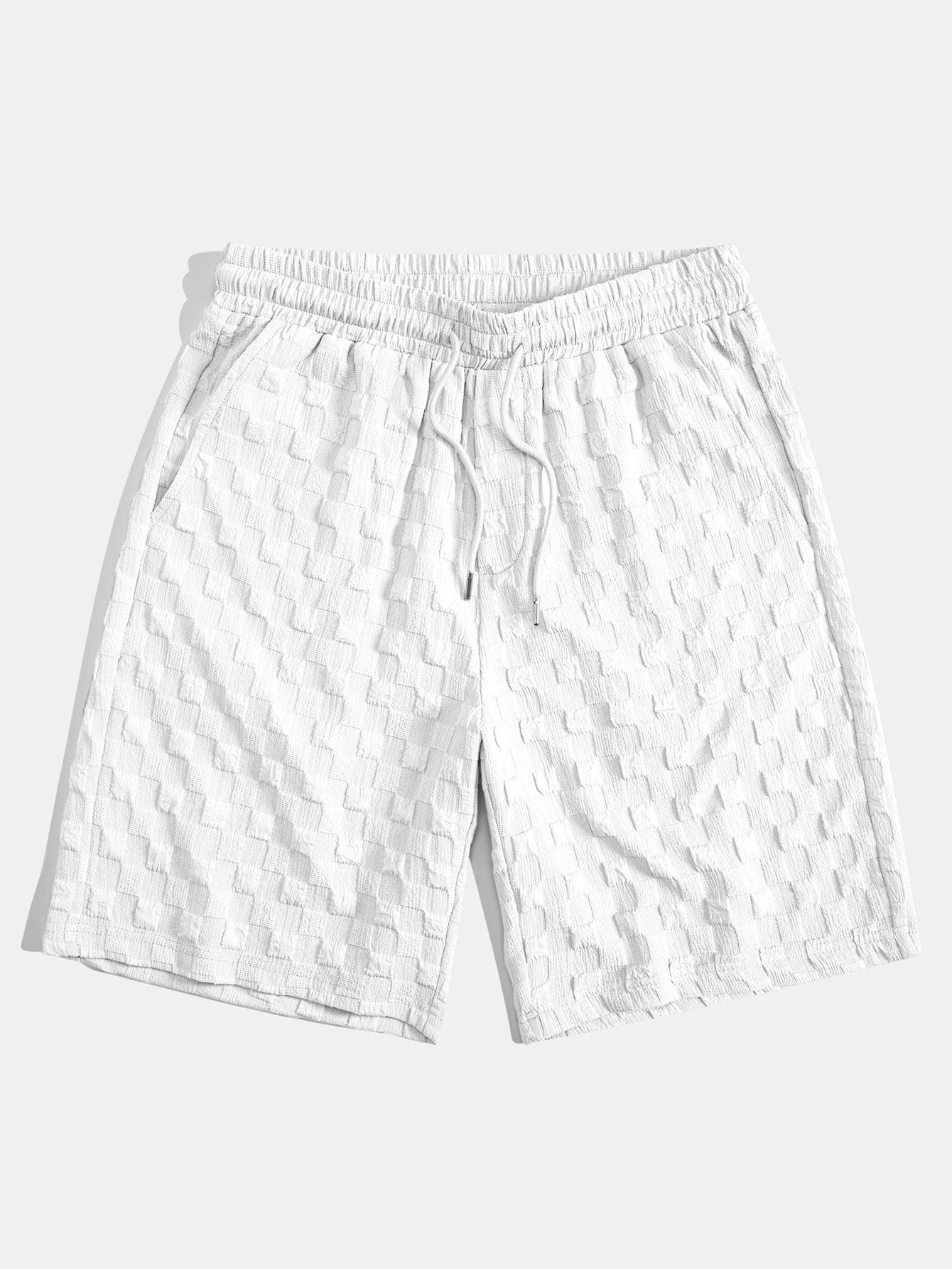 Ensemble Jacquard Échiquier : Chemise Col Montant & Short