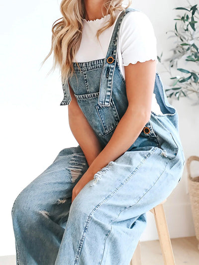 JANNIKE | Pantalon large en jean pour femme