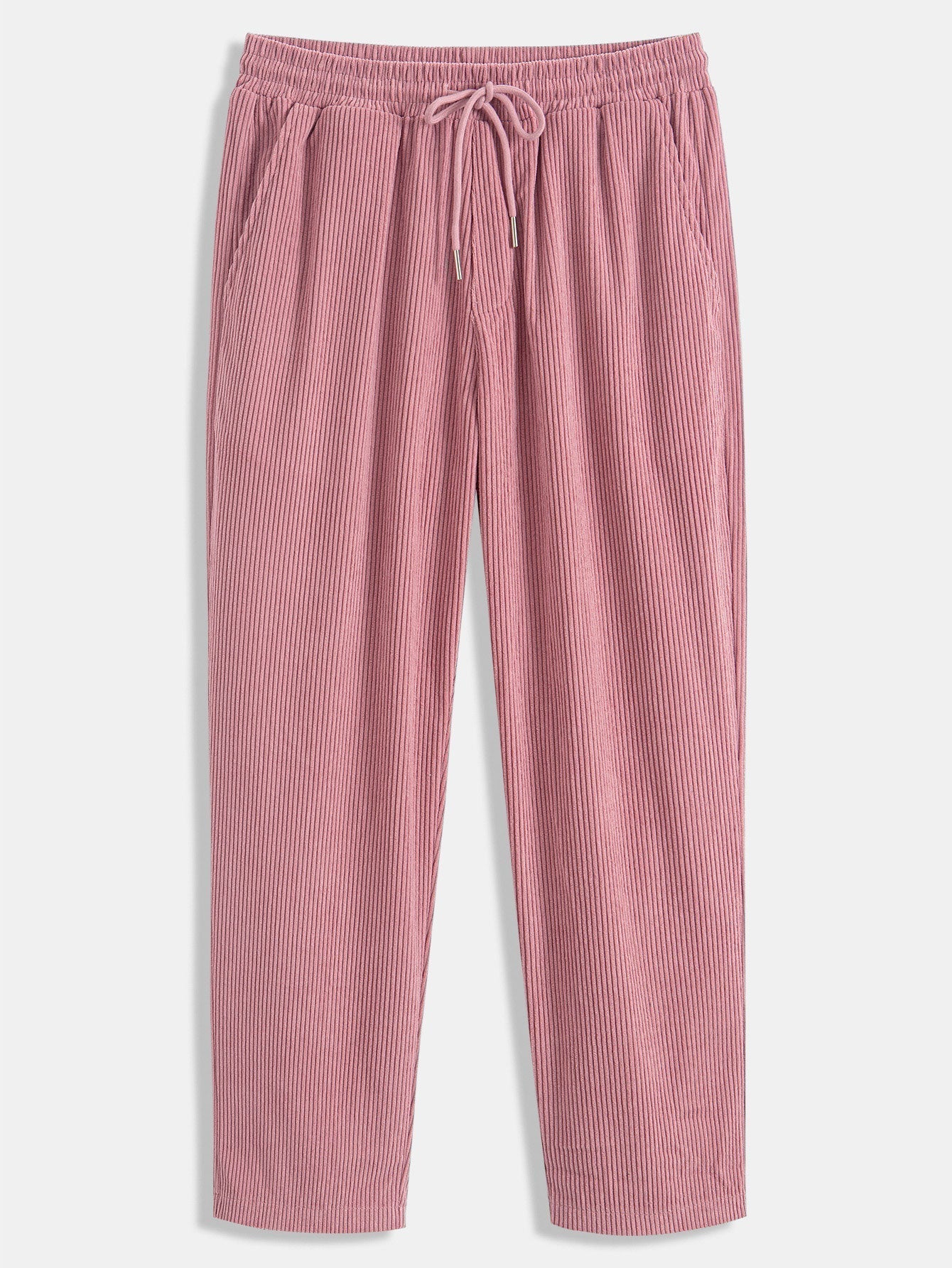 Chemise à capuche en velours côtelé colorblock coupe décontractée et pantalon droit en velours côtelé