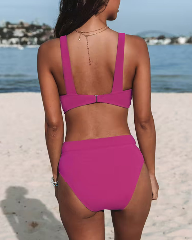 Alma™ | Bikini deux pièces taille haute uni