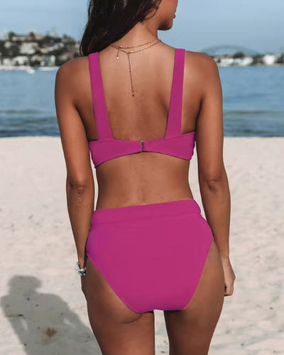 Alma™ | Bikini deux pièces taille haute uni