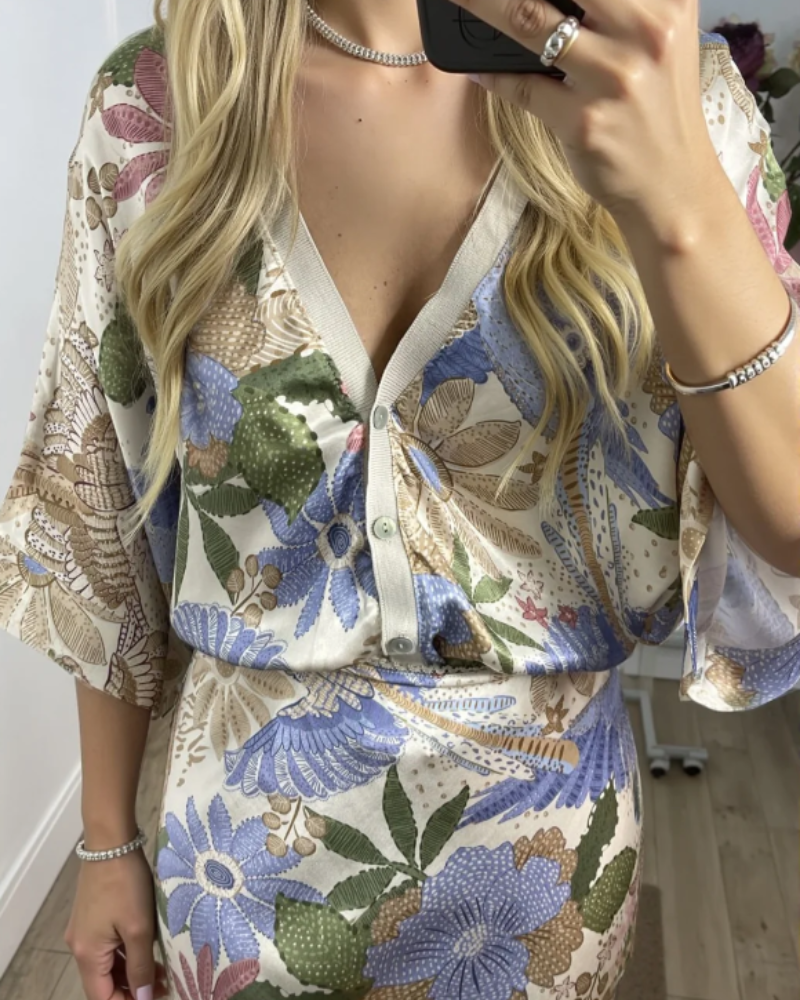 MAIAN - TOP EN SOIE À FLEURS