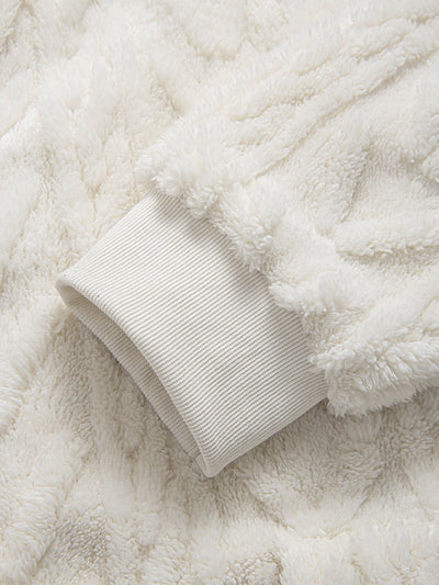 Sweat à capuche zippé en jacquard géométrique Teddy