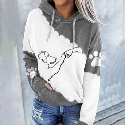 Sweat à capuche tendance ample avec impression numérique