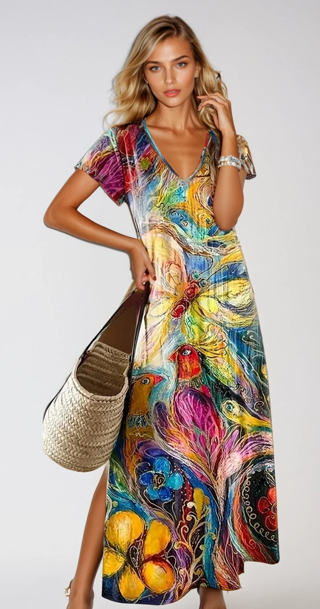 Léna - Robe Boho Fendue Pour Un Style Estival Décontracté