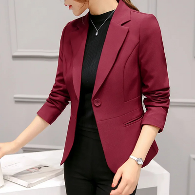 Blazer Femme – Coupe Cintrée – Silhouette Structurée – Fermeture Un Bouton