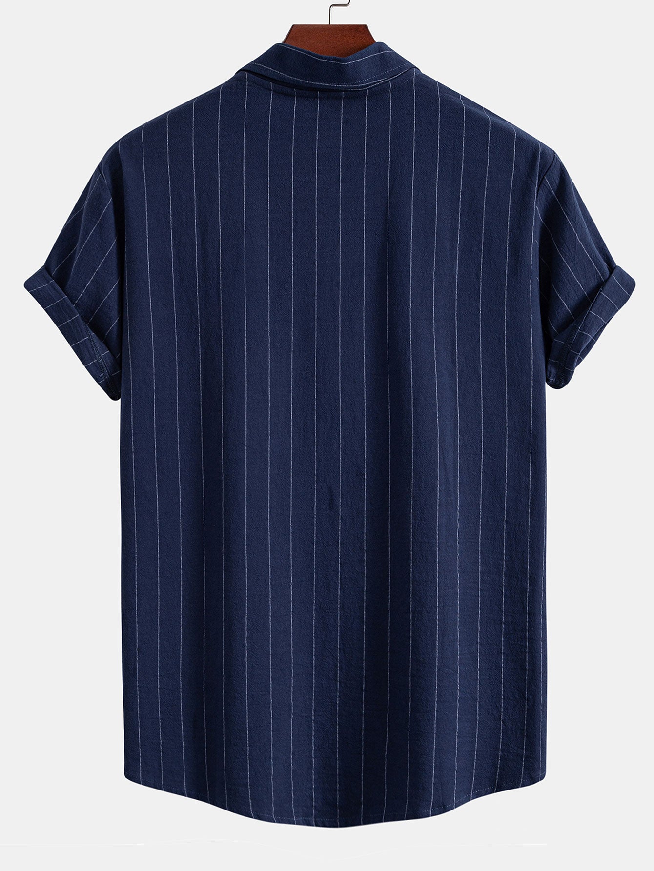 Ensemble Décontracté : Chemise Rayée Style Lin & Short à Cordon
