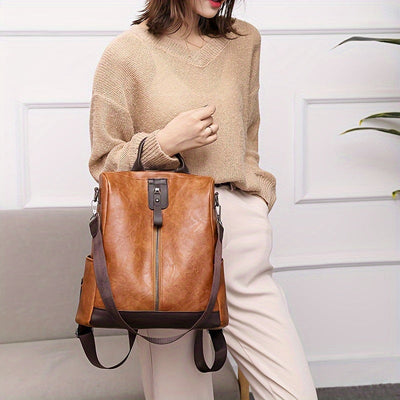 Sac à dos pour femmes en cuir PU végétalien au design sûr