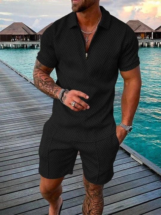 Ensemble polo et short noir minuit