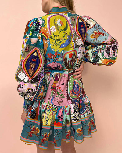 Madeleine - Robe imprimée à manches longues