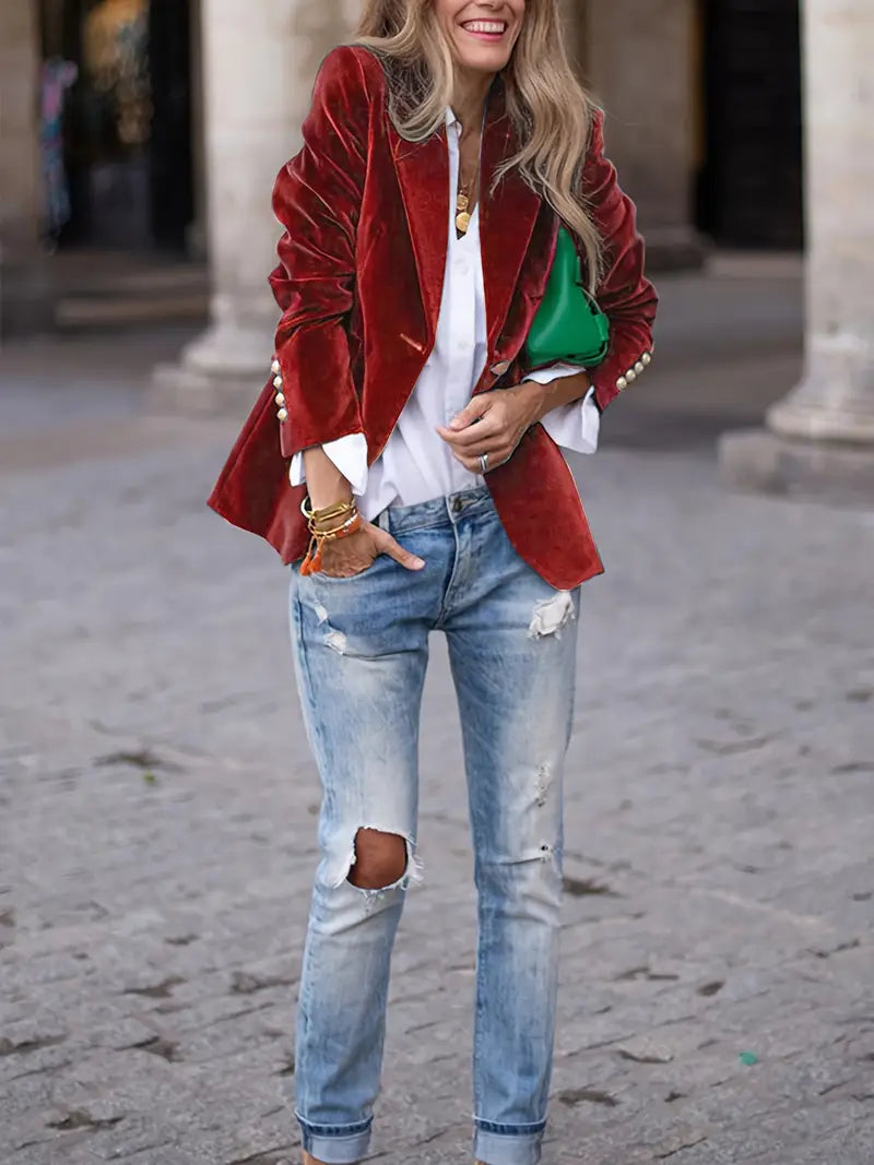 Bellini™ | Blazer en Velours Élégant