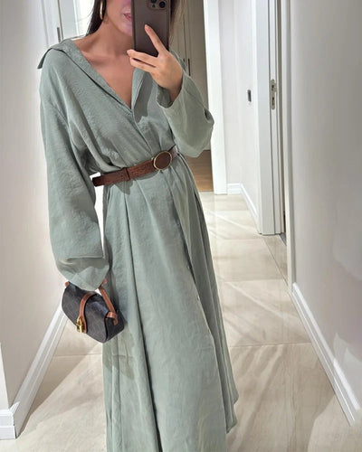 Robe chemise décontractée de couleur unie