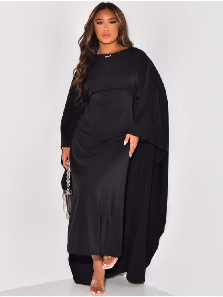 Madeleine - Robe Élégante À Manches Batwing Et Décolleté En V