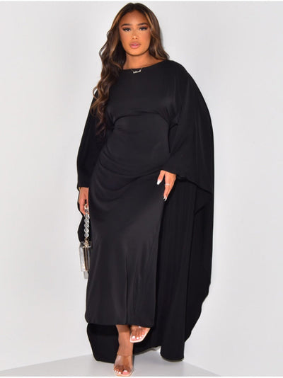 Madeleine - Robe Élégante À Manches Batwing Et Décolleté En V