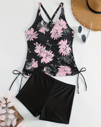 Maillot De Bain Imprimé Casual Dos Nu Deux Pièces