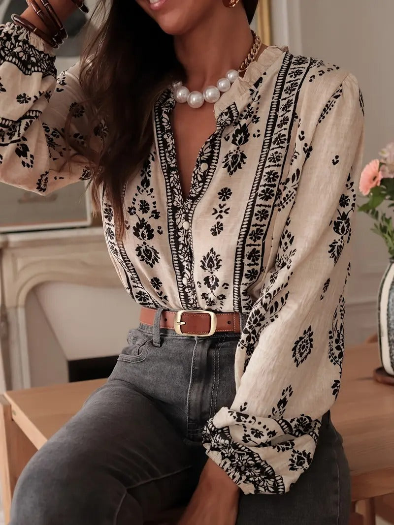 Chemisier ample imprimé boho
