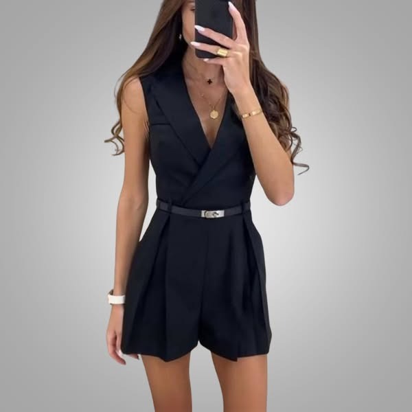 Combinaison cintrée sur mesure avec ceinture