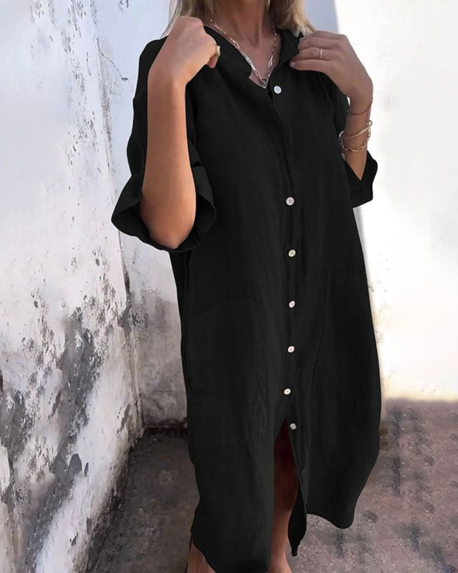 MEIVA - ROBE LONGUE CHEMISE EN COTON ET LIN