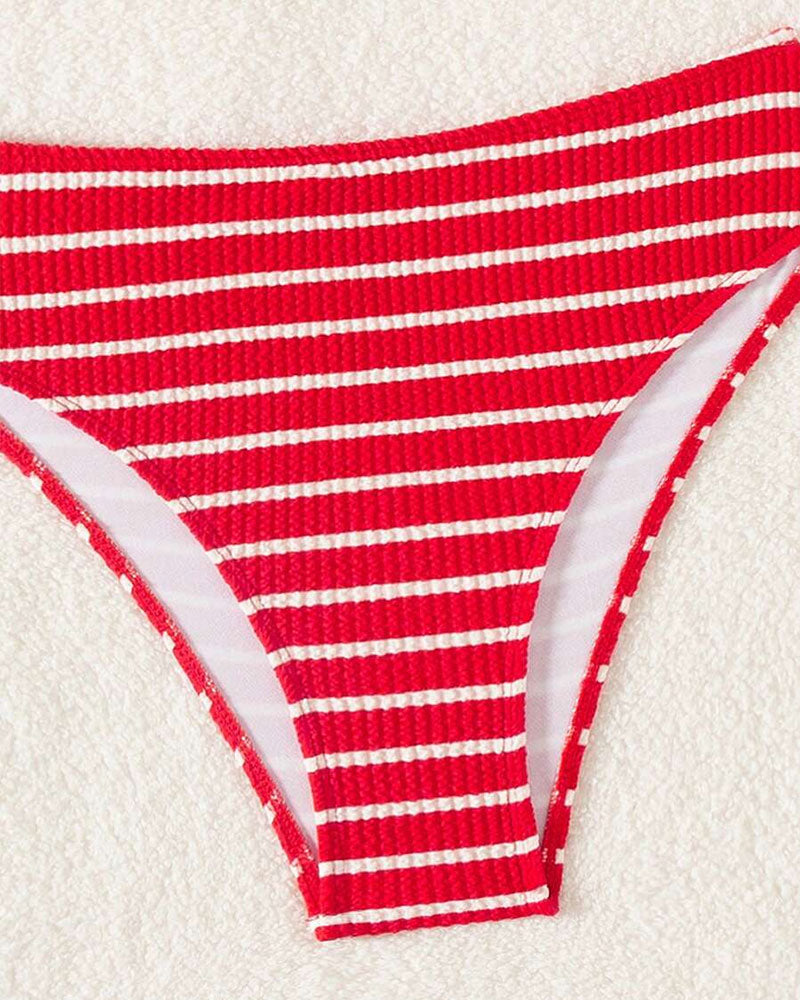 Maillot de bain Sexy Push-Up Rayé Vacances Deux-pièces