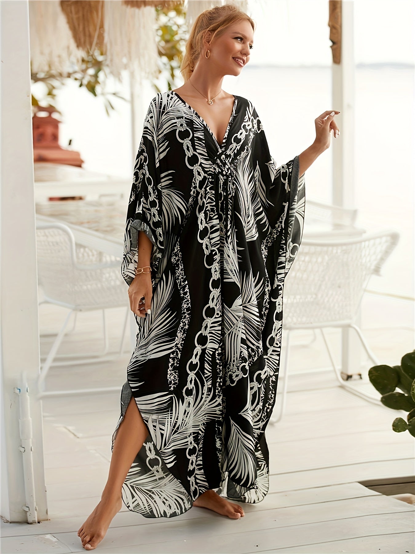 Robe longue en bambou pour resort tropical