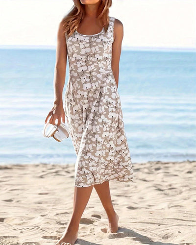 Robe Sans Manches Imprimé Florale