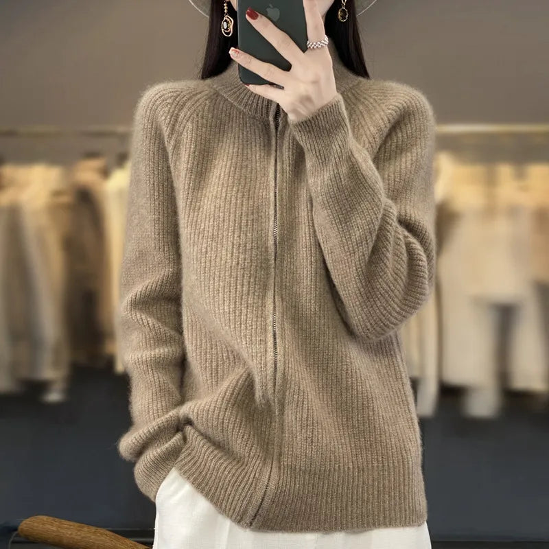 Elsa™ - Cardigan en laine super doux avec fermeture éclair