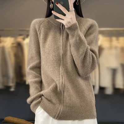 Elsa™ - Cardigan en laine super doux avec fermeture éclair