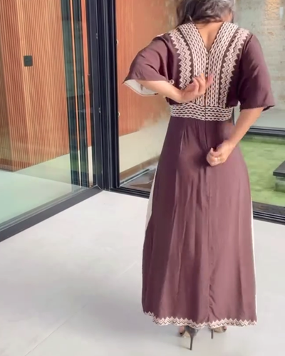 Robe En V – Imprimé Fleuri à Manches Courtes pour Vacances