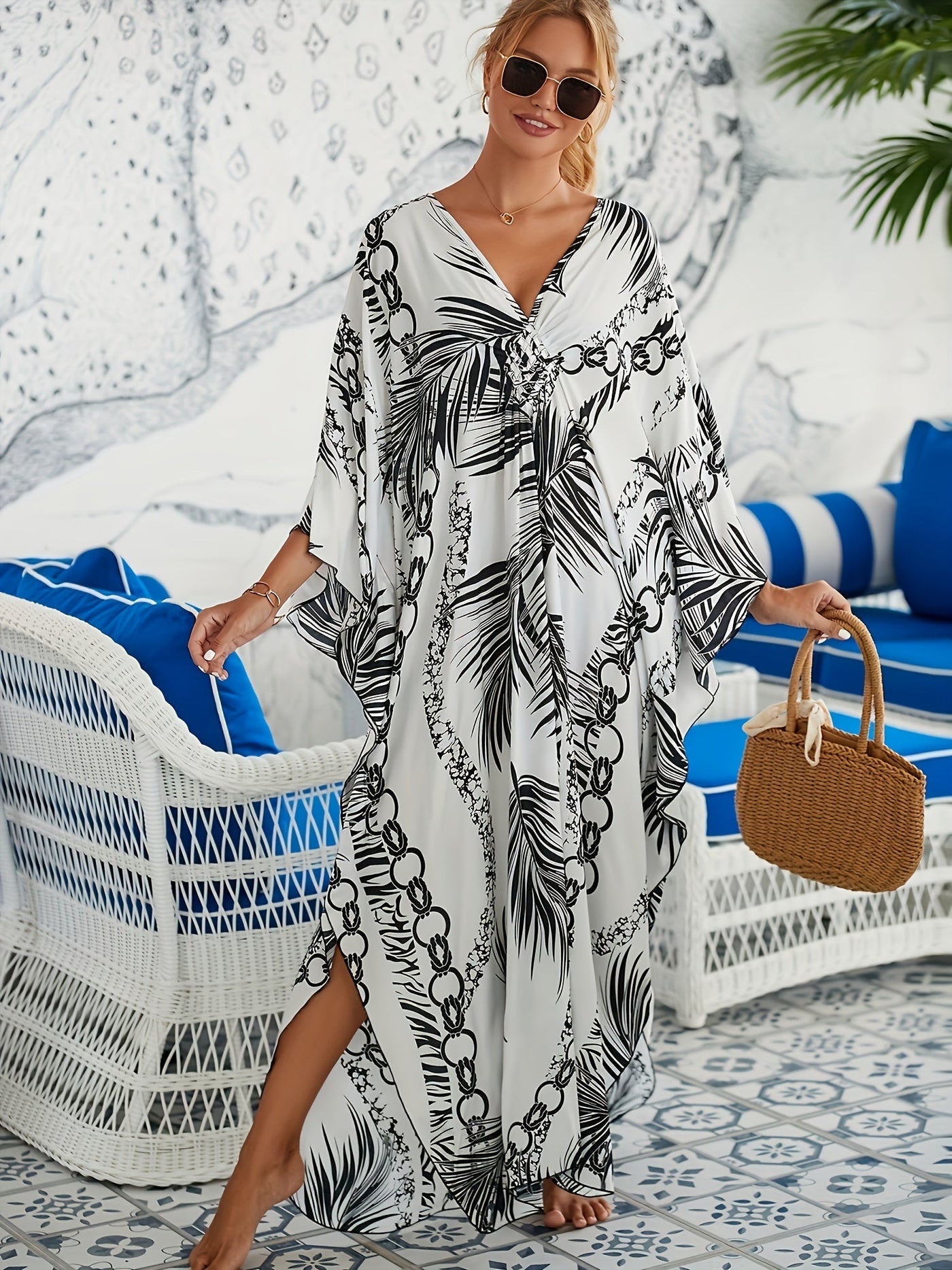Robe Longue en Bambou Resort Tropicale