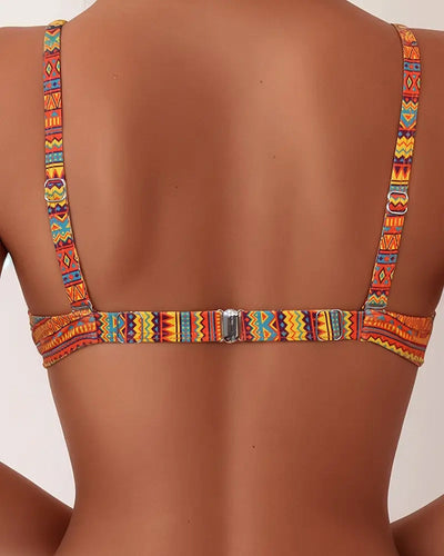 Maillot de bain Deux pièces Haut Rayé Imprimé