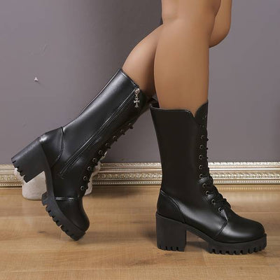 Chloé | Bottes Noir Élégante Pour Femme | À Lacets