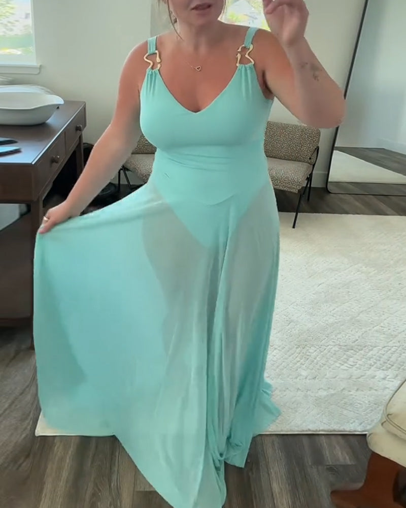Maillot de Bain Mode Sexy Uni Couleur Une Pièce