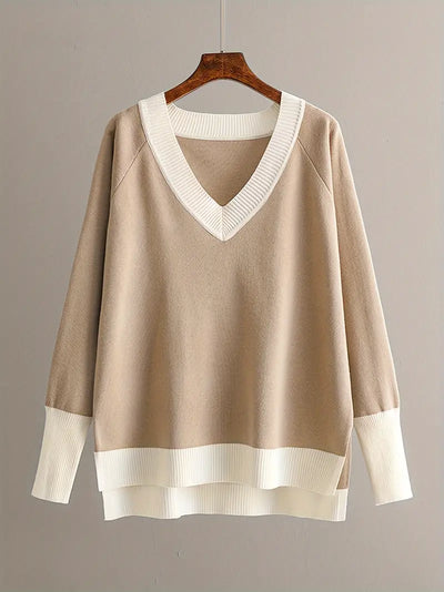 Harper™ - Ensemble élégant de haut en tricot à manches longues et pantalon avec décolleté en V