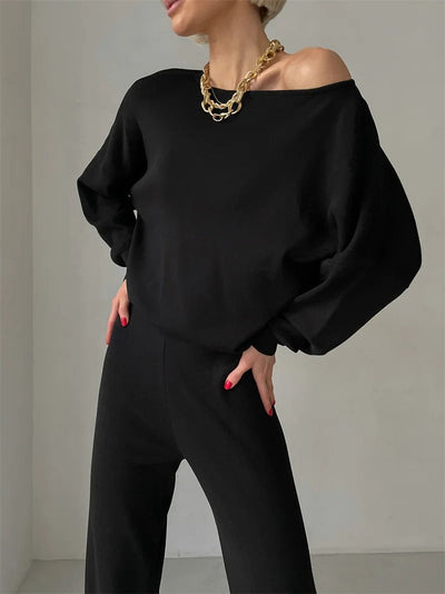 Ella™ - Ensemble de tricot d'hiver élégant en monochrome