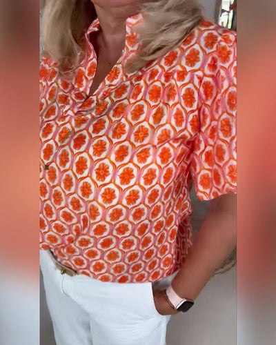 Blouse À La Mode Col Montant Imprimé