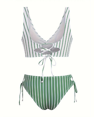 Maillot de Bain Plage Rayures Croisées