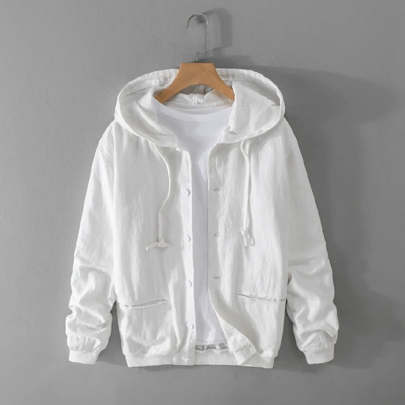 Blouse à capuche en lin