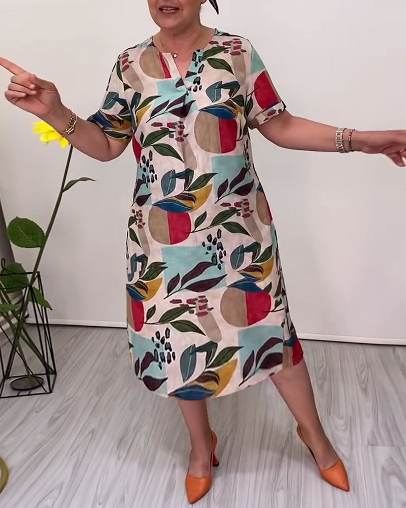 Robe Manches Courtes Col En V