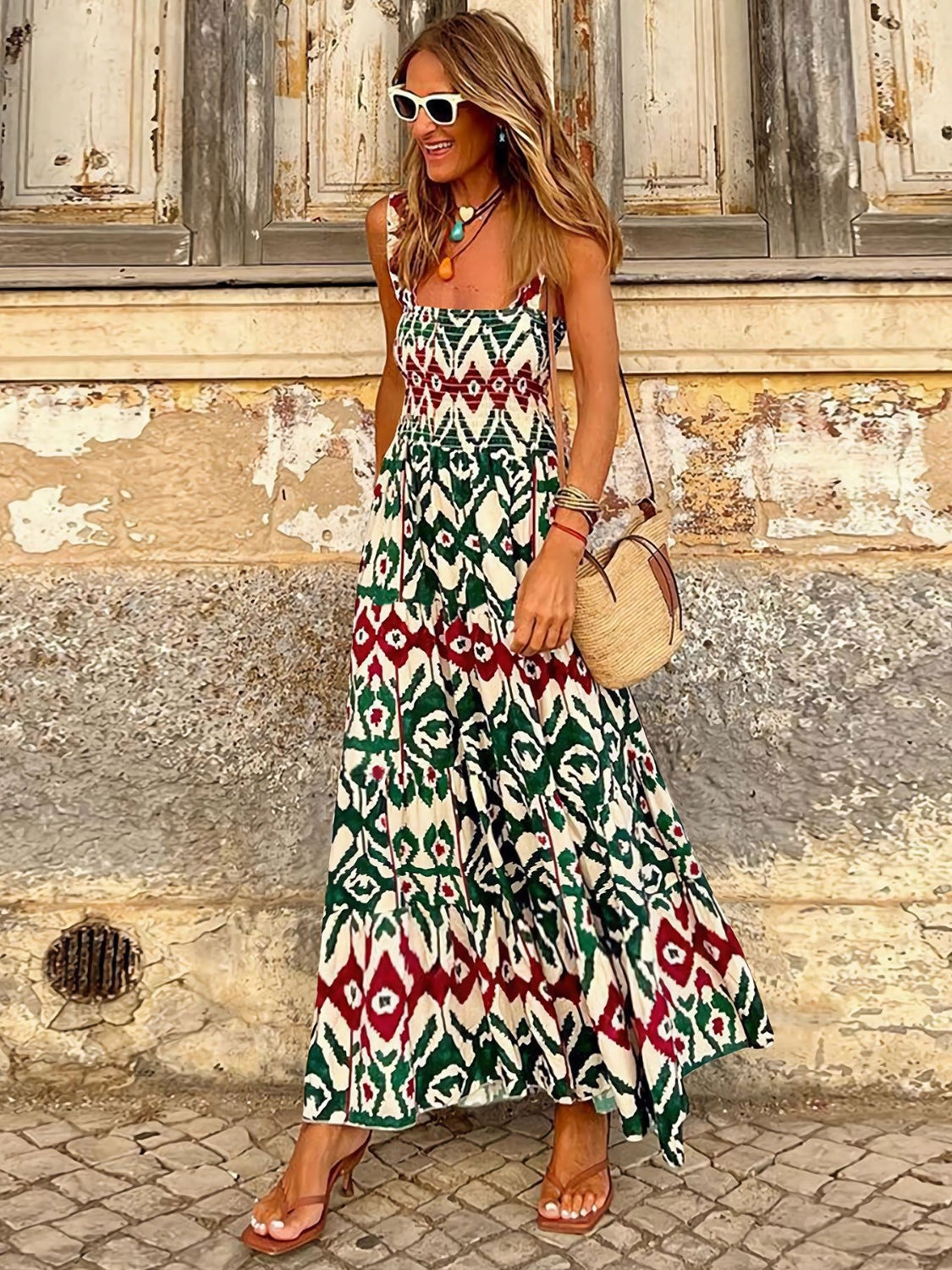 Noémie - Robe D'Été Sans Manches Smockée Pour Femme