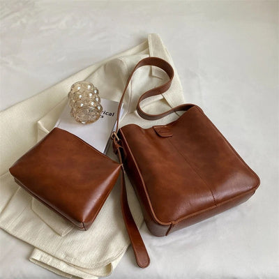 LIEKE™ - SET DE SACS TOTE RÉTRO EN CUIR VEGAN