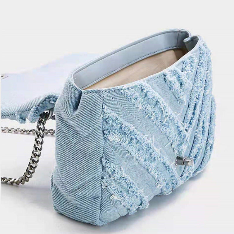 Sac à bandoulière en denim bleu clair pour femmes par Macy