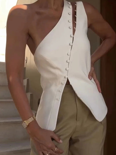 Haut sans manches boutonné dos nu