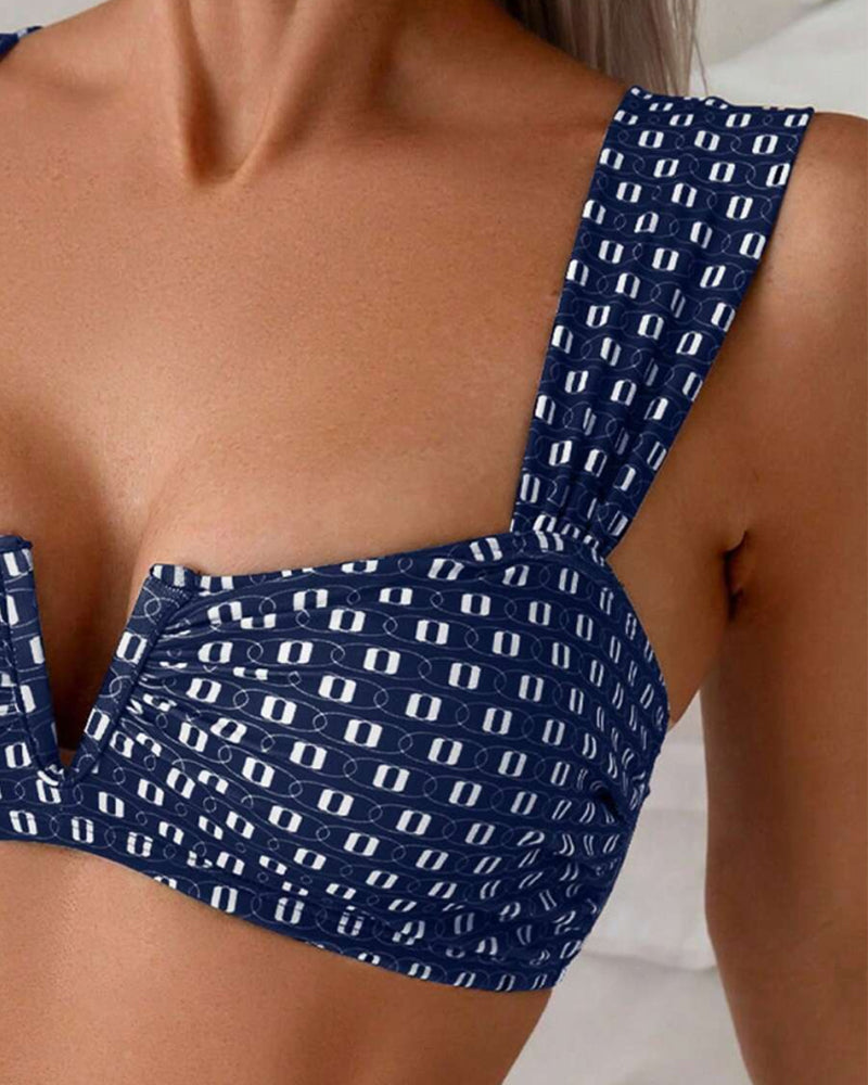 Bikini Style Soutien-Gorge Imprimé Lettrage