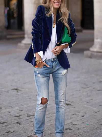 Bellini™ | Blazer en Velours Élégant