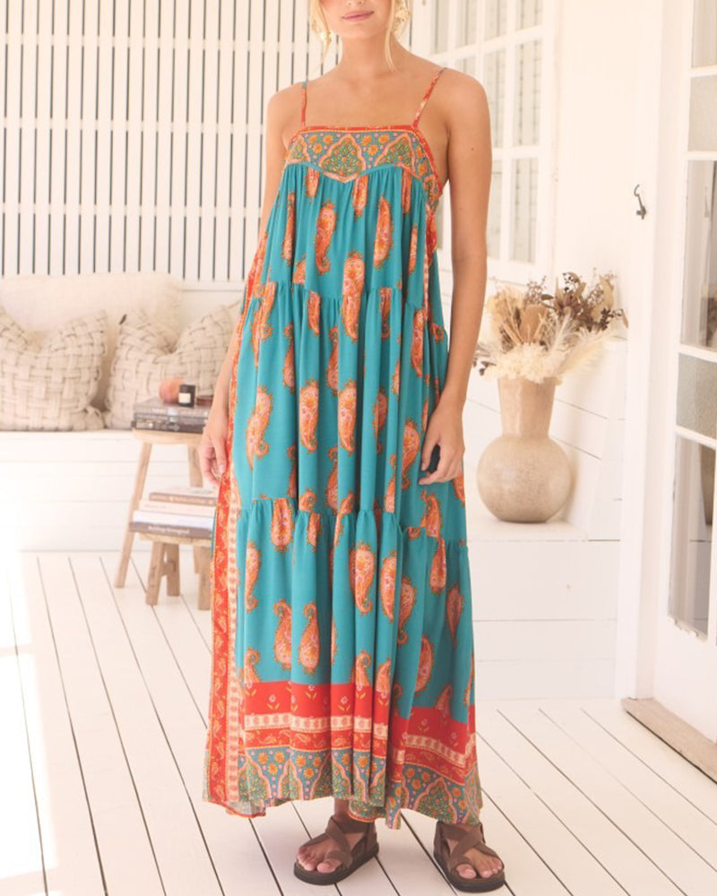 Robe Tendance Bretelles Imprimé